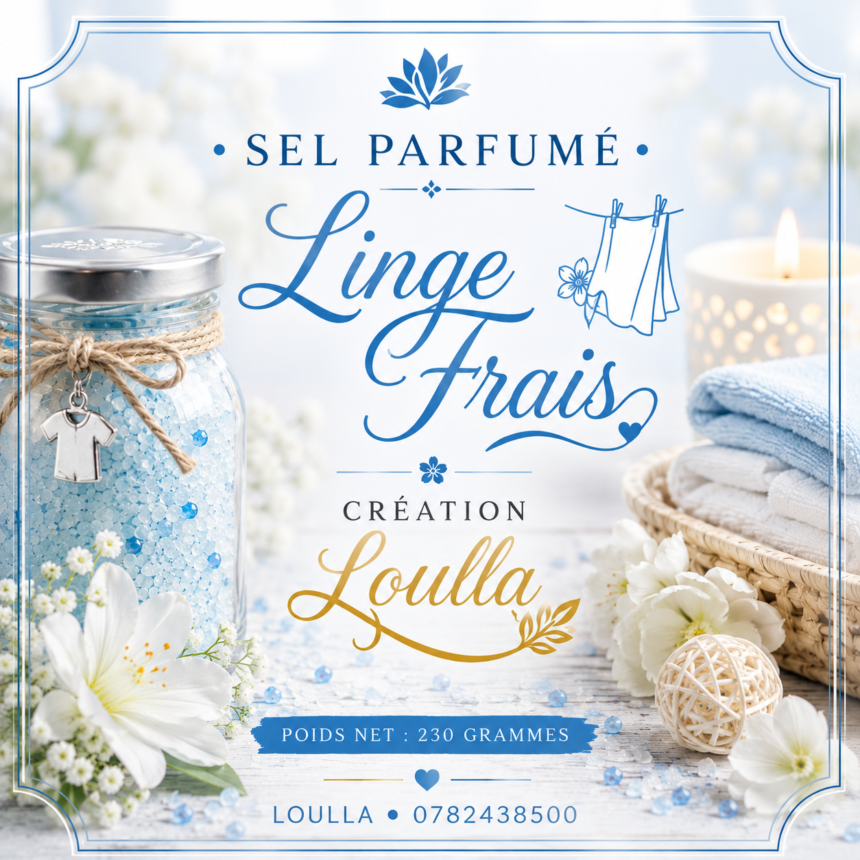 Sel parfumé Linge frais